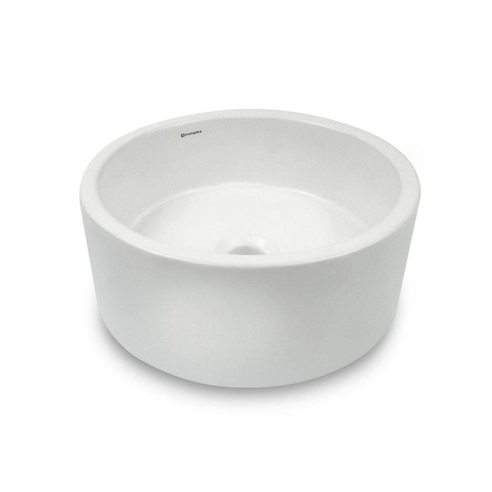 Cuba de Apoio para Banheiro/lavabo Cerâmica Redondo 36 Cm Branco Brilho