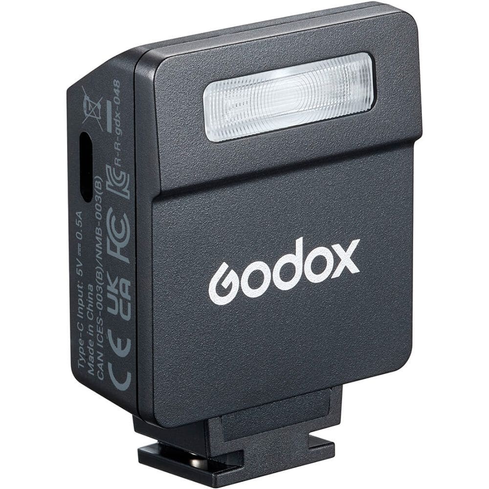 Flash retrô compacto Godox iM22 para câmeras fotográficas