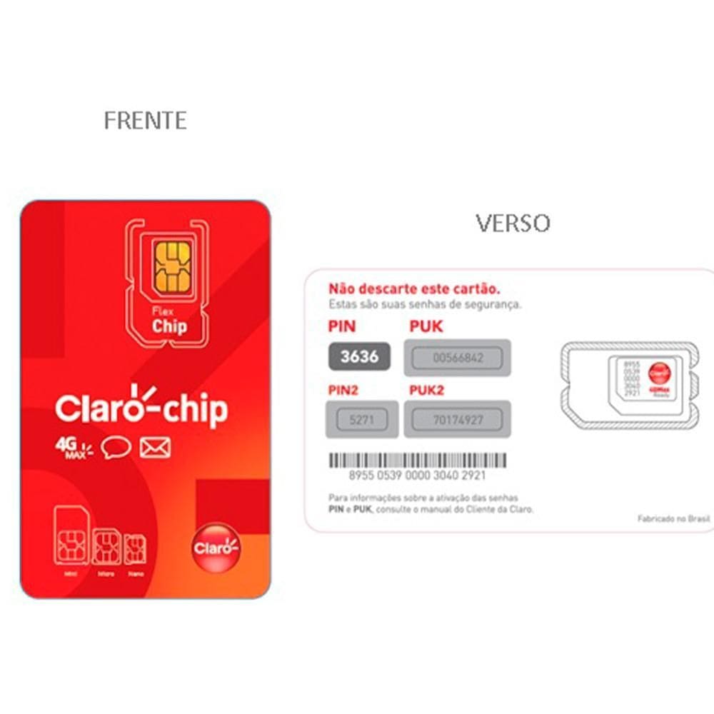 Chip Triplo Claro 4G RJ - CHIPTRIPL4RJ