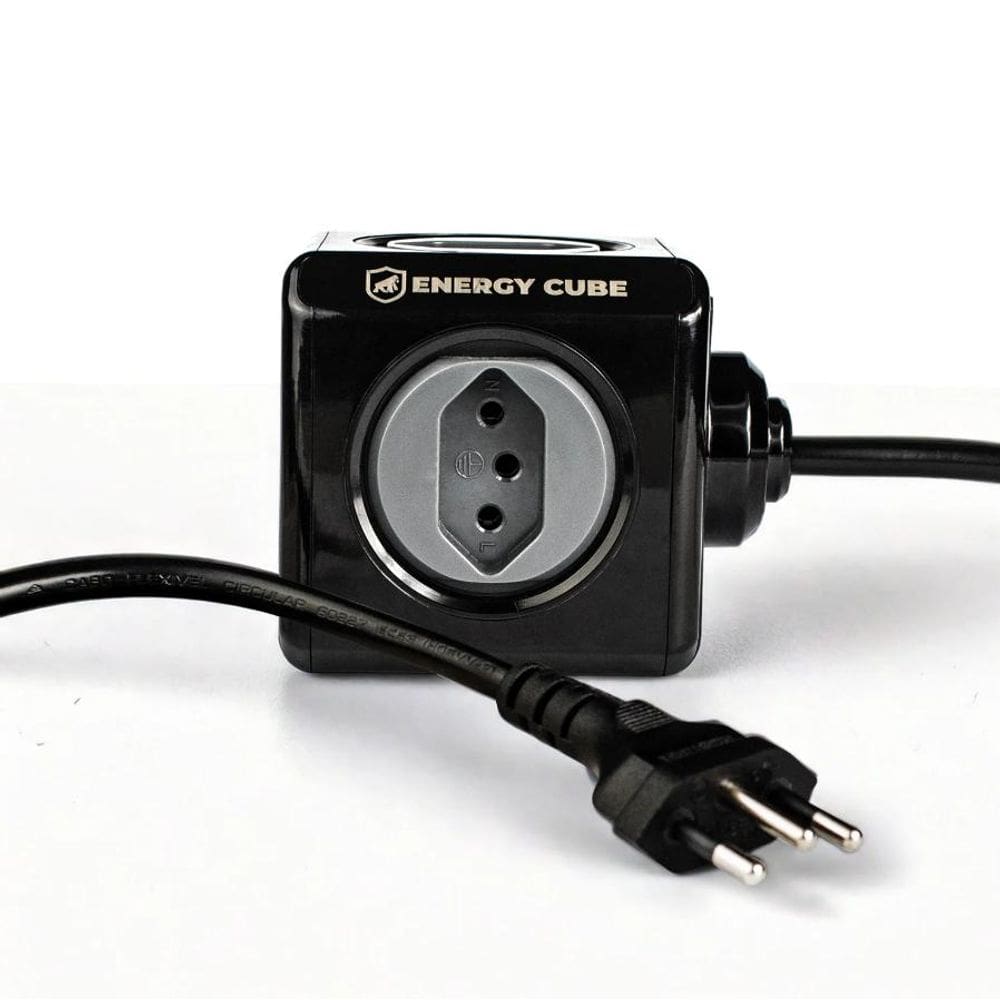 Adaptador Energy Cube Bivolt Filtro de Linha Multiplicador de Tomadas 10A com Proteção de Sobretensão
