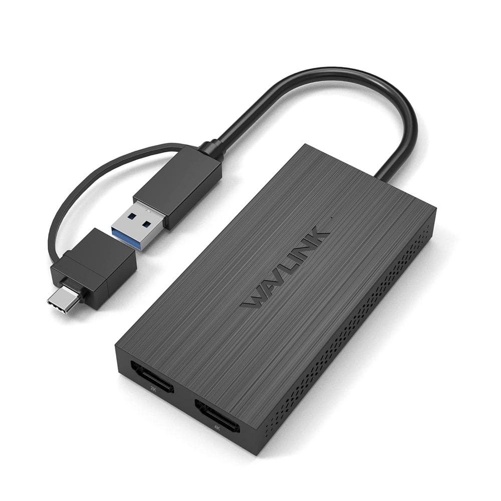 Adaptador USB C ou USB 3.0 para HDMI duplo WAVLINK 1080P @60Hz