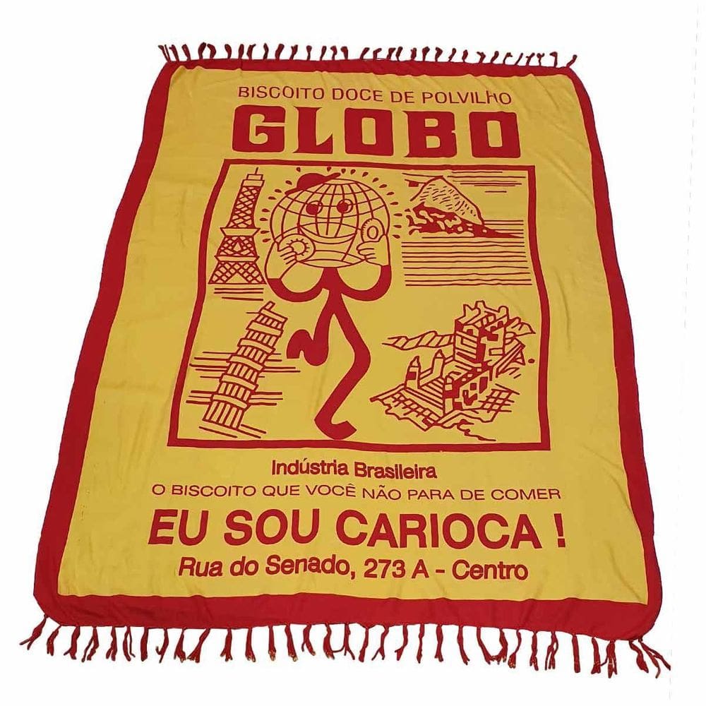 Canga Praia 100% Viscose Biscoito Globo Vermelho 1,60Mx1,10M