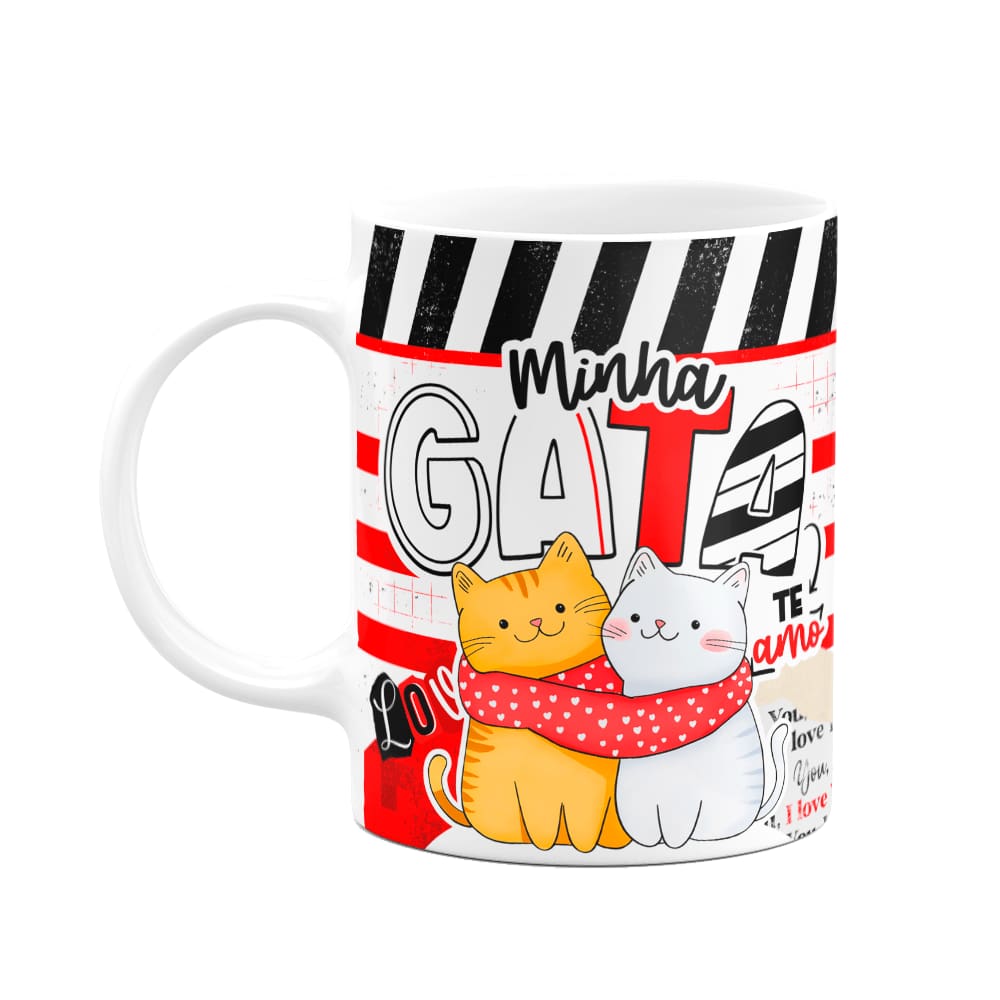 Caneca Namorados - Minha gata, te amo! - 325ml