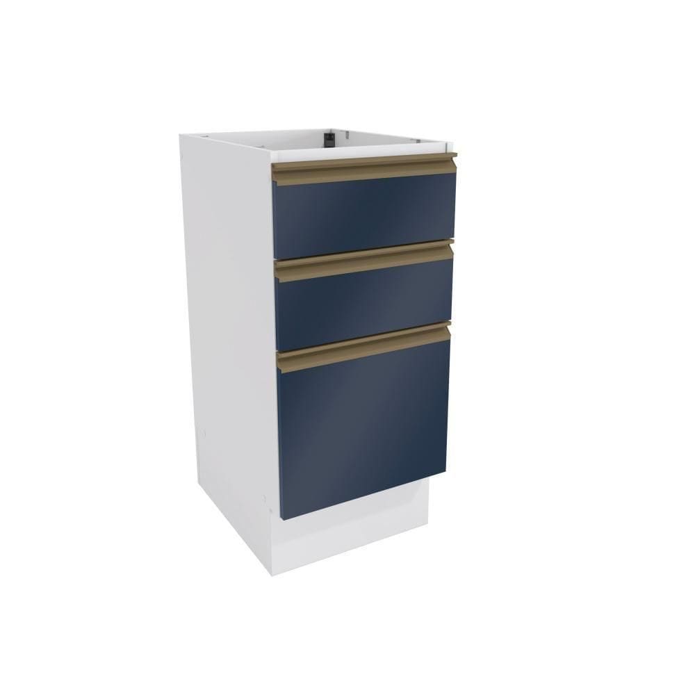Balcão 3 Gavetas Kappesberg Celeste 100% Mdf Branco-azul Profundo 40cm