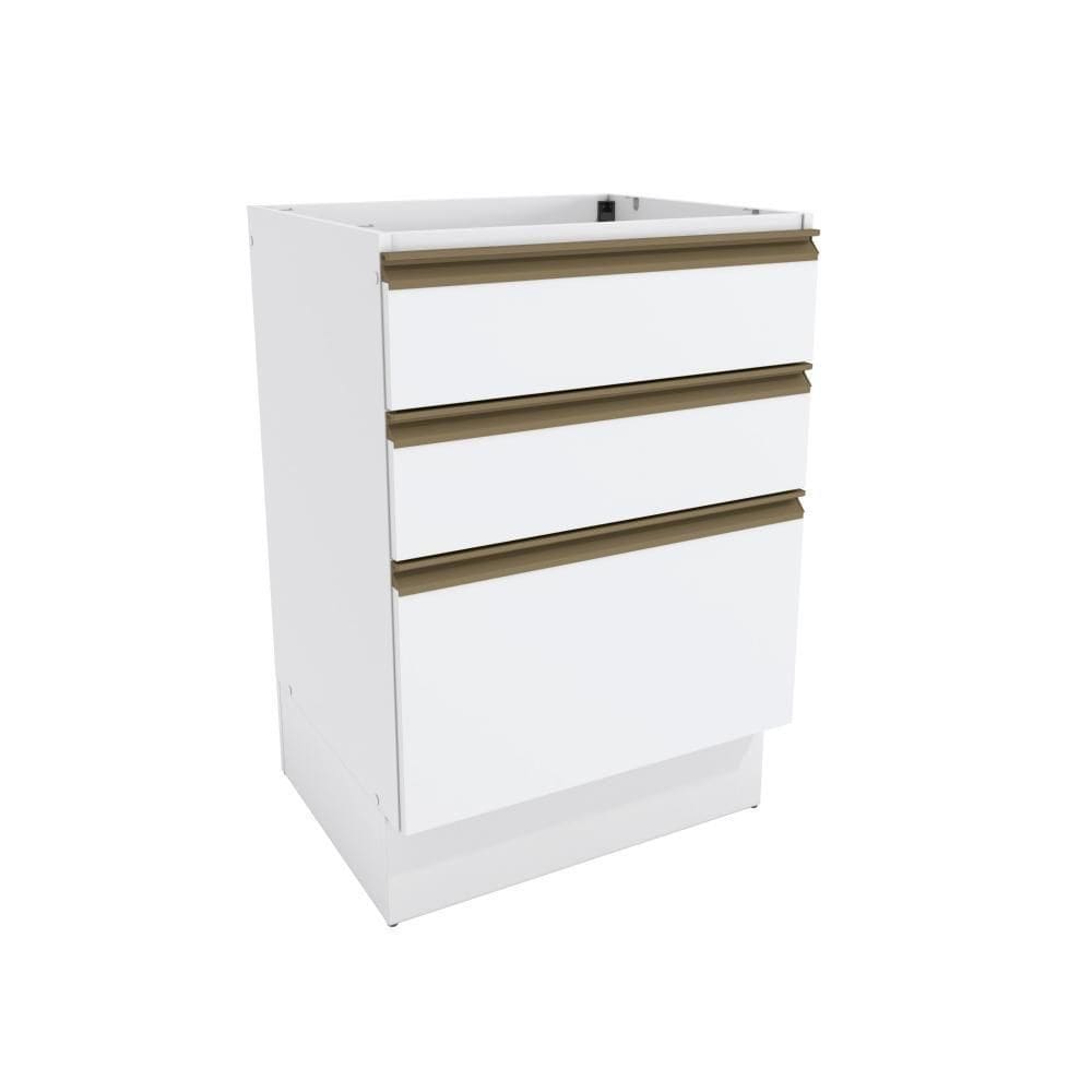 Balcão 3 Gavetas Kappesberg Celeste 100% Mdf Branco 60cm