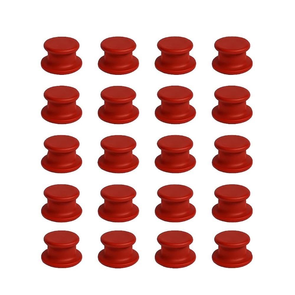 Kit 20 Pegador Puxador Tampa Vidro e Ferro Panela Vermelho