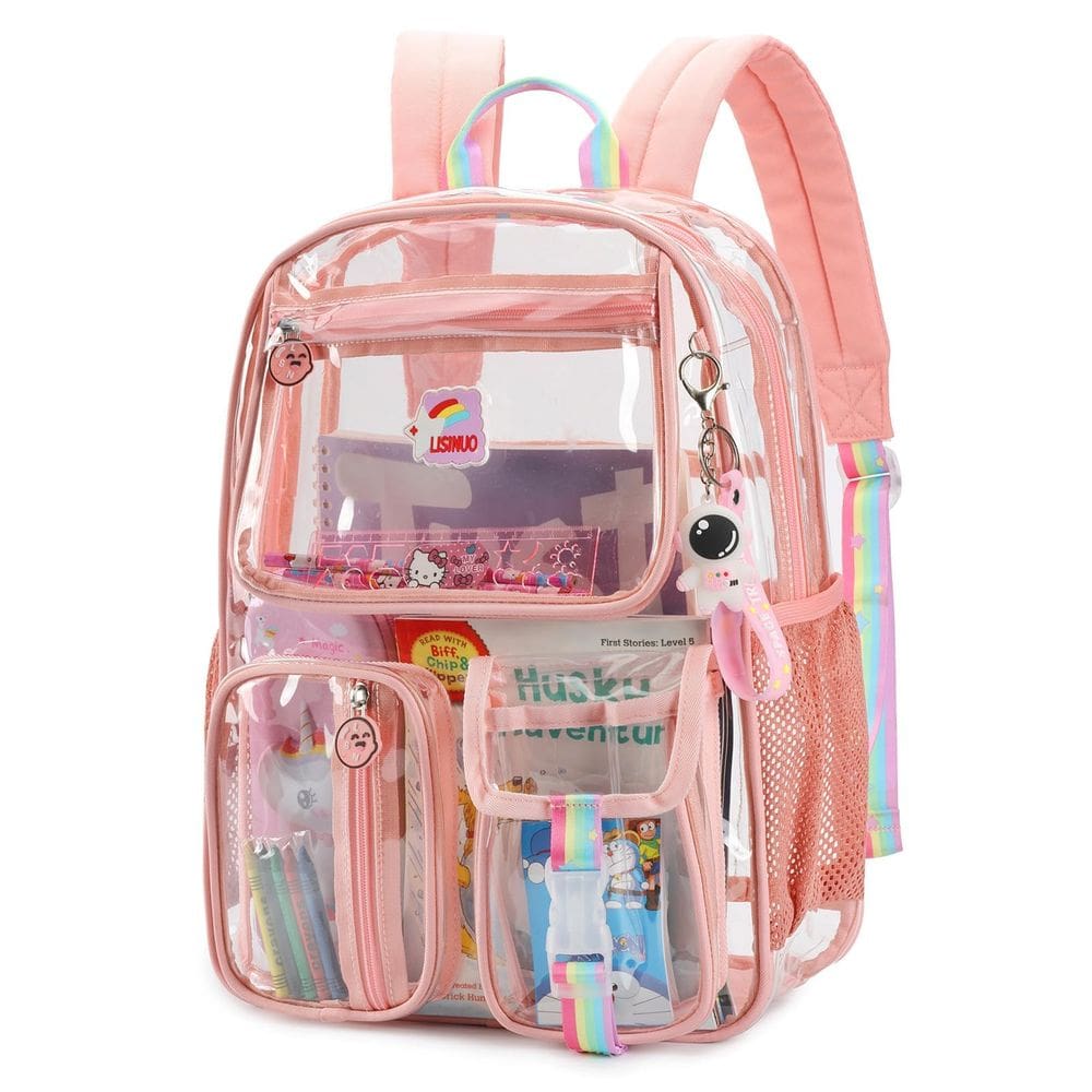 Mochila transparente LISINUO Heavy Duty Transparente Rosa