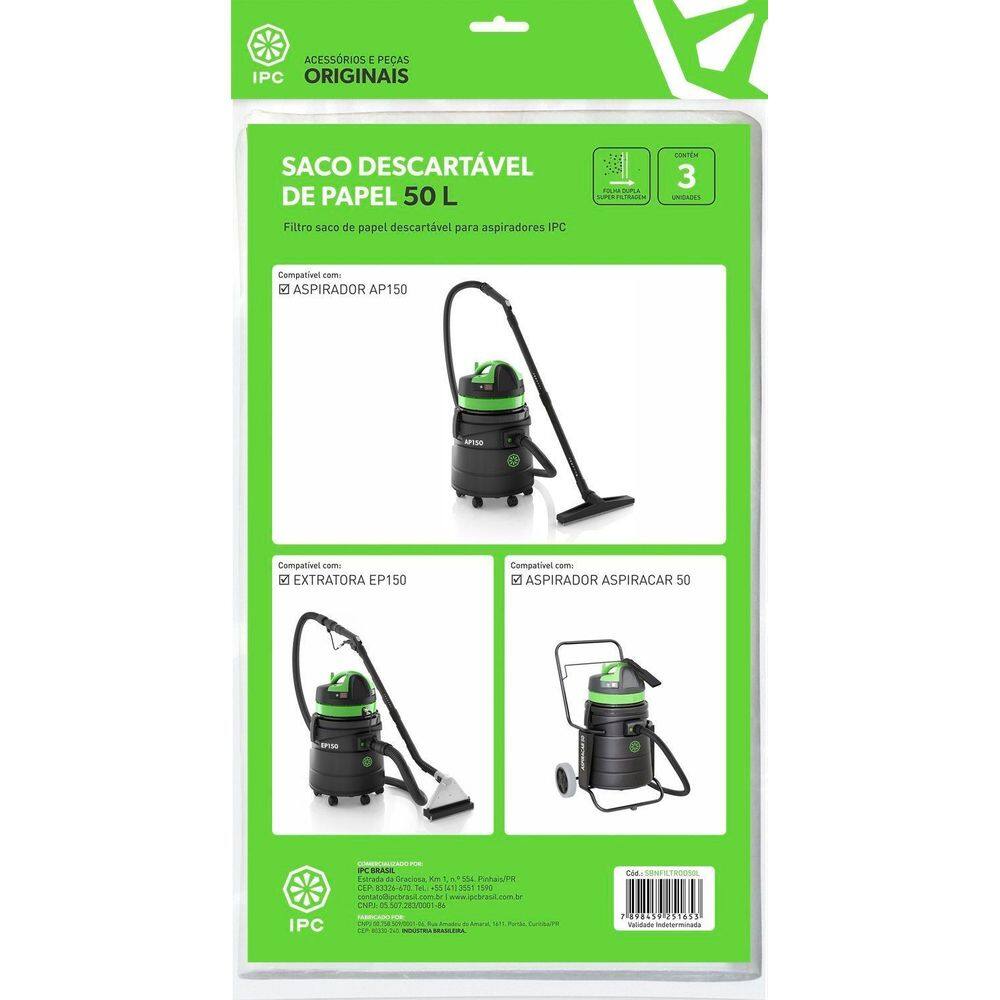 Filtro Descartável 50L 3 Un SBNFILTROD50L IPC Brasil