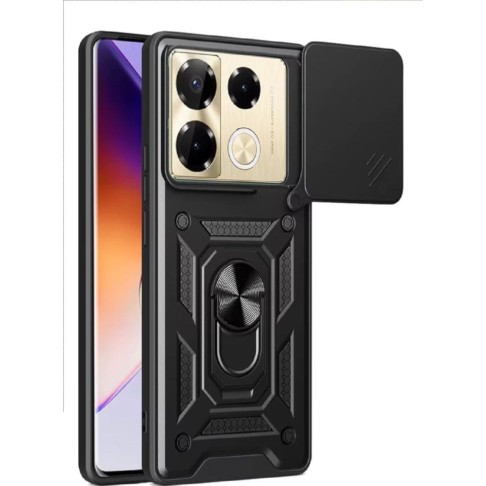 Capa Capinha Armadura C/ Proteção da Camera Suporte Anel 360 Para Infinix Note 40 Pro Pro+ 5G