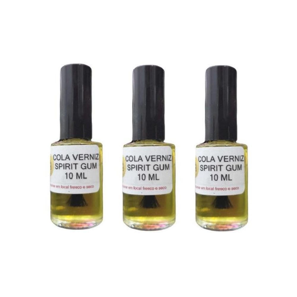 Kit 3 Colas Spirit Gum Verniz 10Ml Para Peruca E Lace