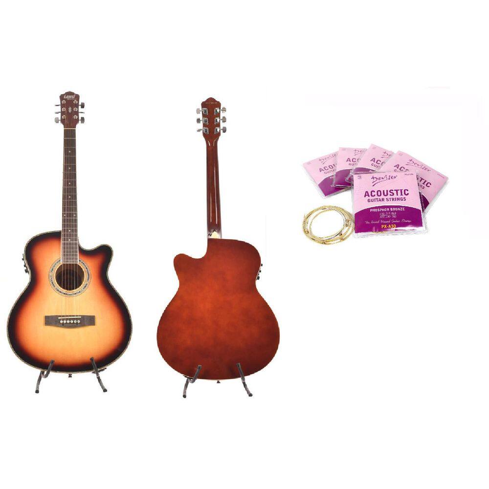 Kit Violão Land Aço Sunburst / Encordoamento Pa A30