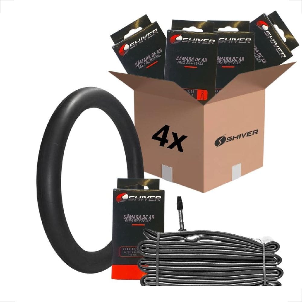 4 Unidades Kit Camara De Ar Para Bicicleta Bike Aro 29 X 2.10 2.25 Mm Bico Fino Valvula Presta