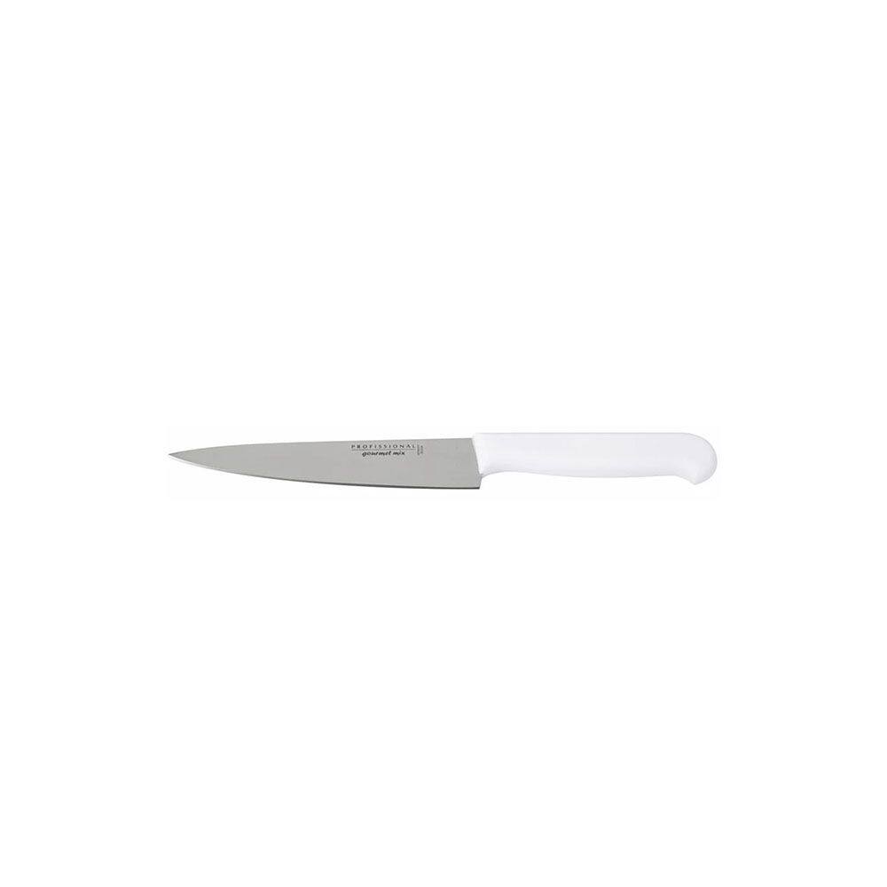 Faca de Cozinha Chef 6" Cortar Picar Fatiar Inox Cabo Branco