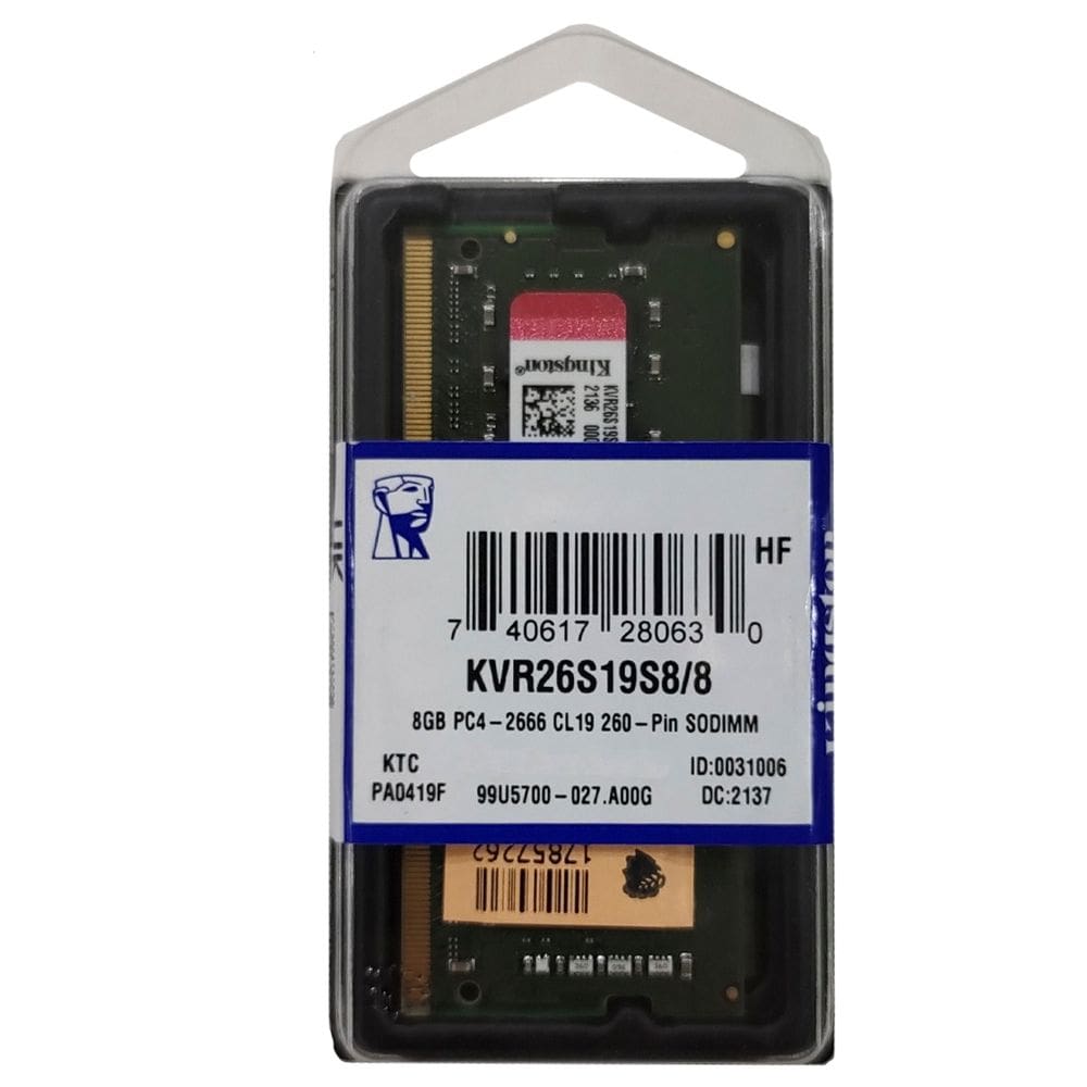 Memória 8Gb Ddr4 2666Mhz Kingston Sodimm Compatível Para Notebook Dell Lenovo Acer Pc4 M84