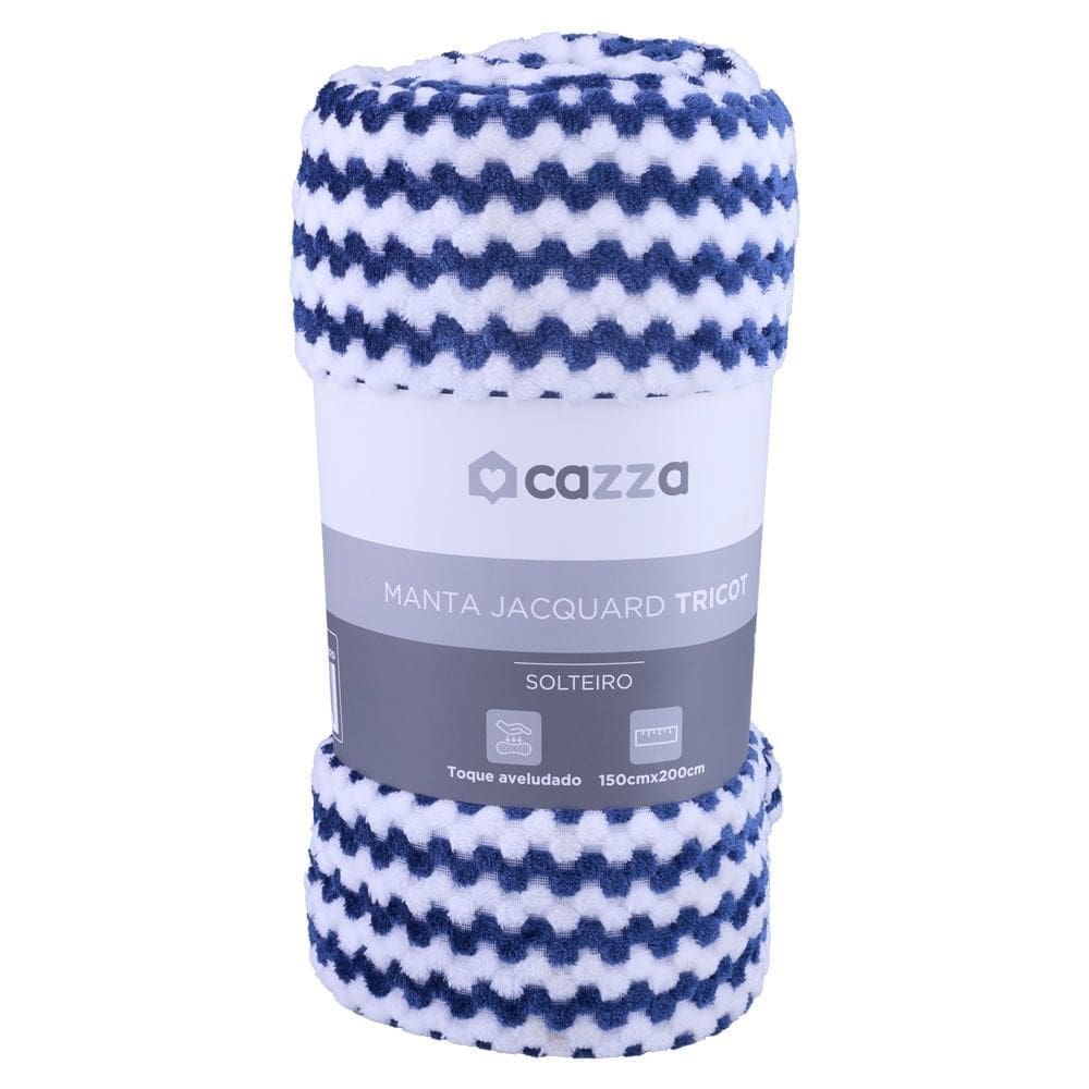 Manta Cobertor Solteiro em Poliéster Cazza Jaquard Tricot - Item Variado