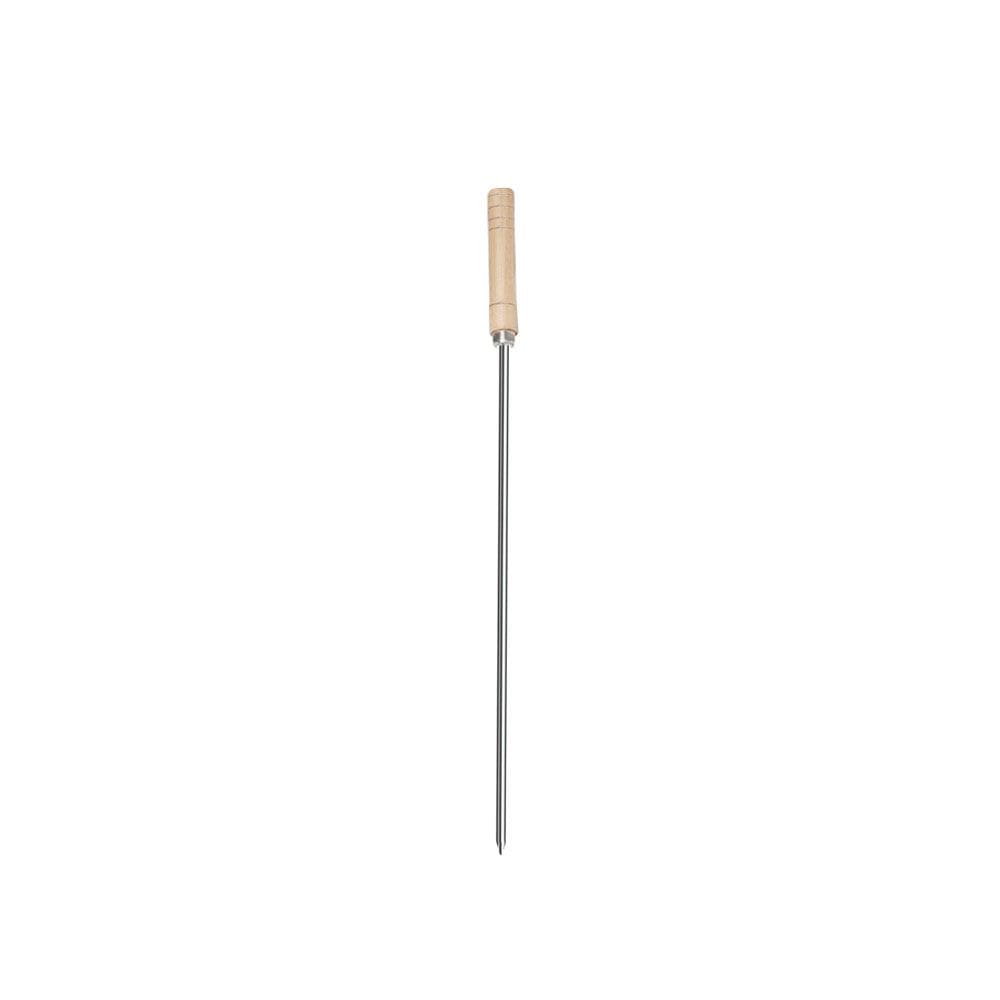 Espeto Trinchante Simples Inox Cabo Madeira Churrasco 75cm