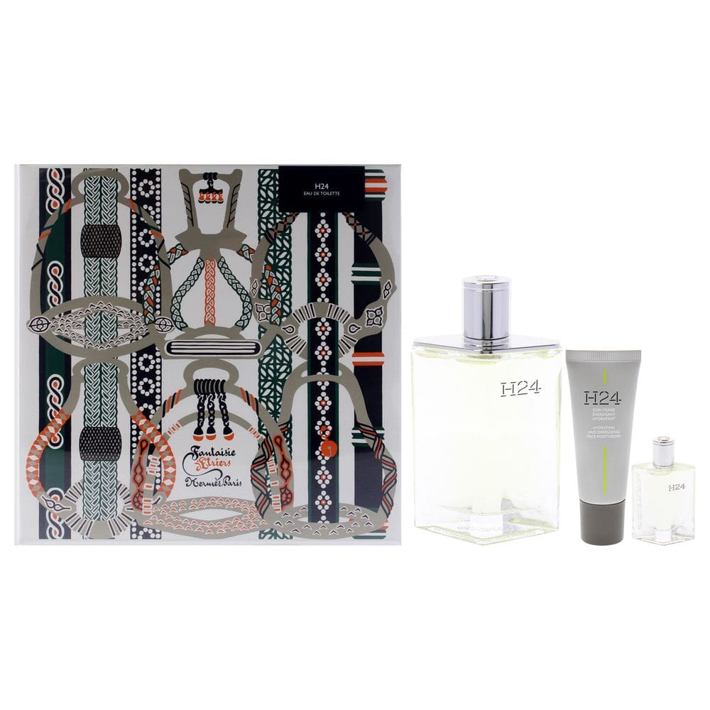 Conjunto de presente Perfume Hermes H24 Spray EDT de 100 ml para homens, 3 unidades