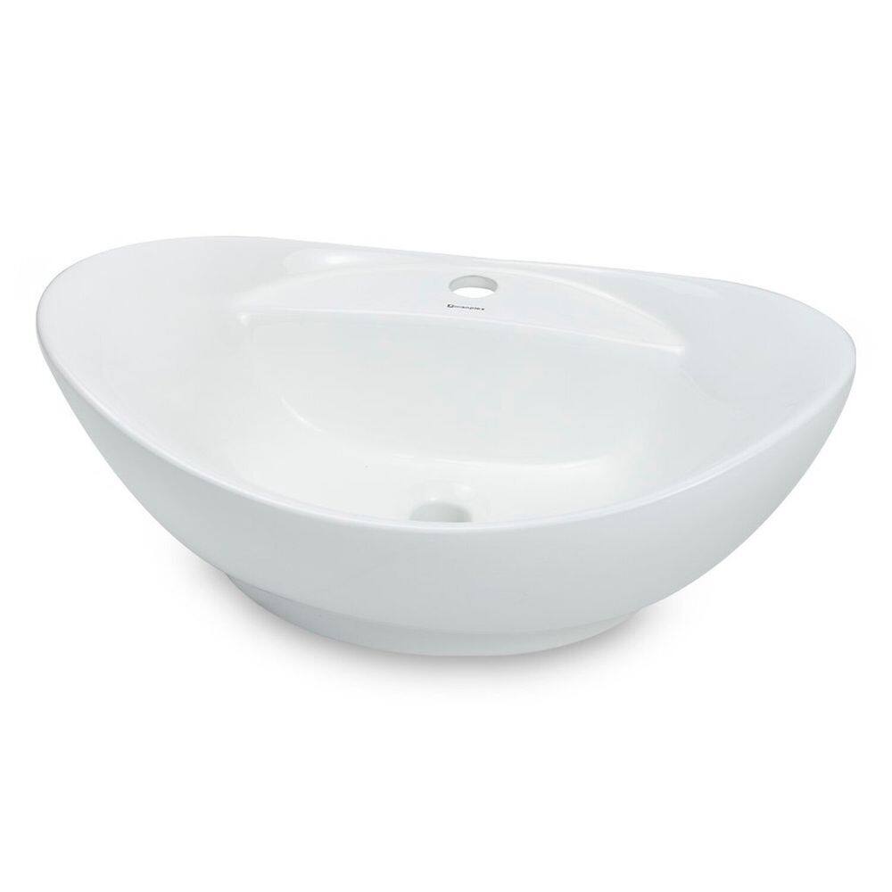 Cuba de Apoio para Banheiro/lavabo Cerâmica Redonda 59 Cm Branco