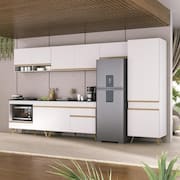 Cozinha Modulada Completa 357cm 6 Peças com Balcão para Cooktop Veneza Multimóveis MP2277