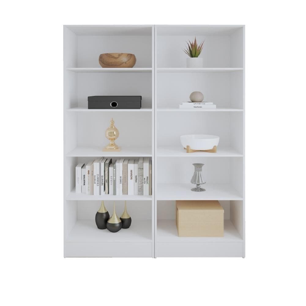Estante Livreiro Multiuso Mirage 8 Prateleiras 1,77m Branco Viero Branco