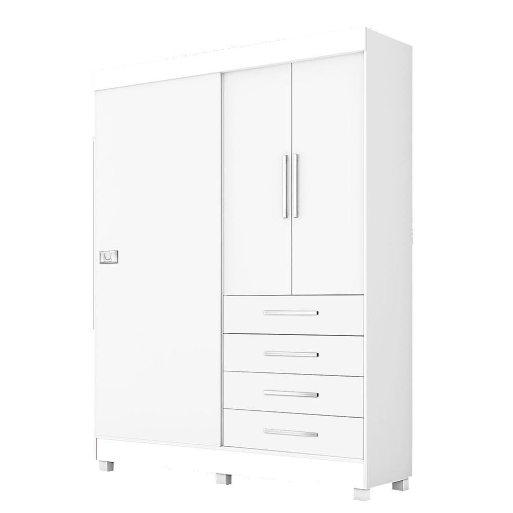 Modulo Ja Guarda-Roupa Bco Bco Rosa Branco Rosa