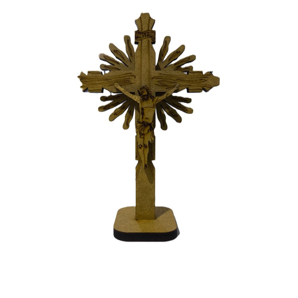 Crucifixo de Mesa em MDF Resplendor 15cm