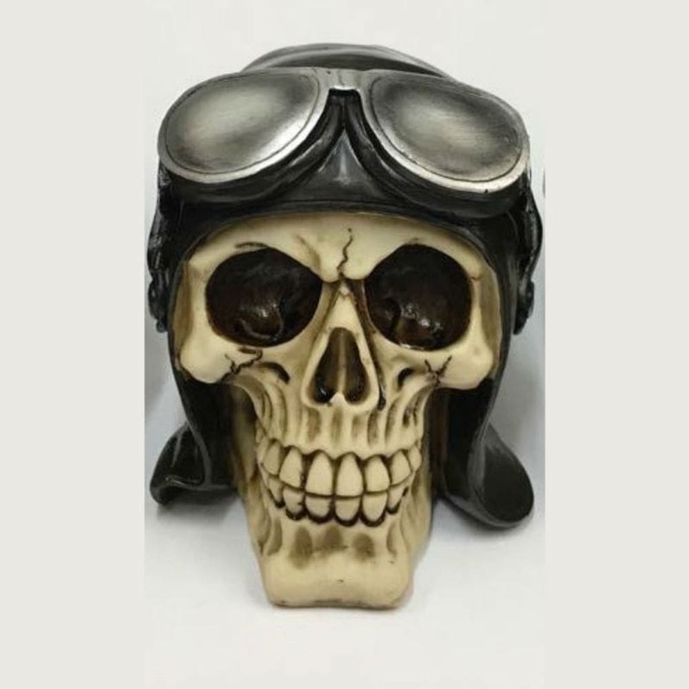 Caveira Decorativa Em Resina Tropa Capacete18X15 CM B170154