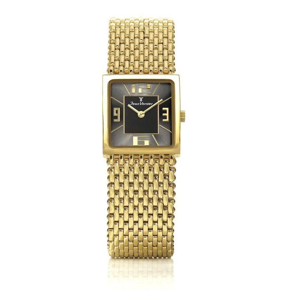 Relógio De Pulso Jean Vernier Analógico Dourado Jv00112