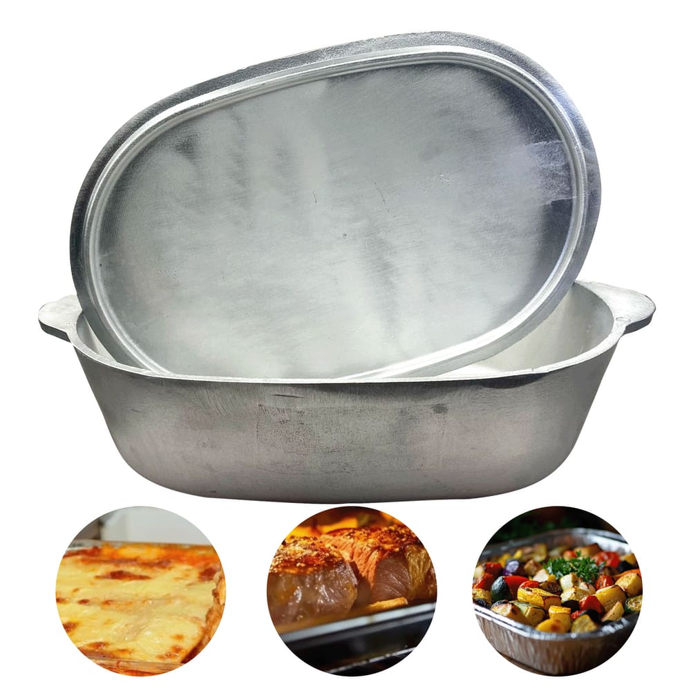 Assadeira Oval de Alumínio Fundido com Tampa 4 Litros Ideal para Forno Assados e Refeições Familiares