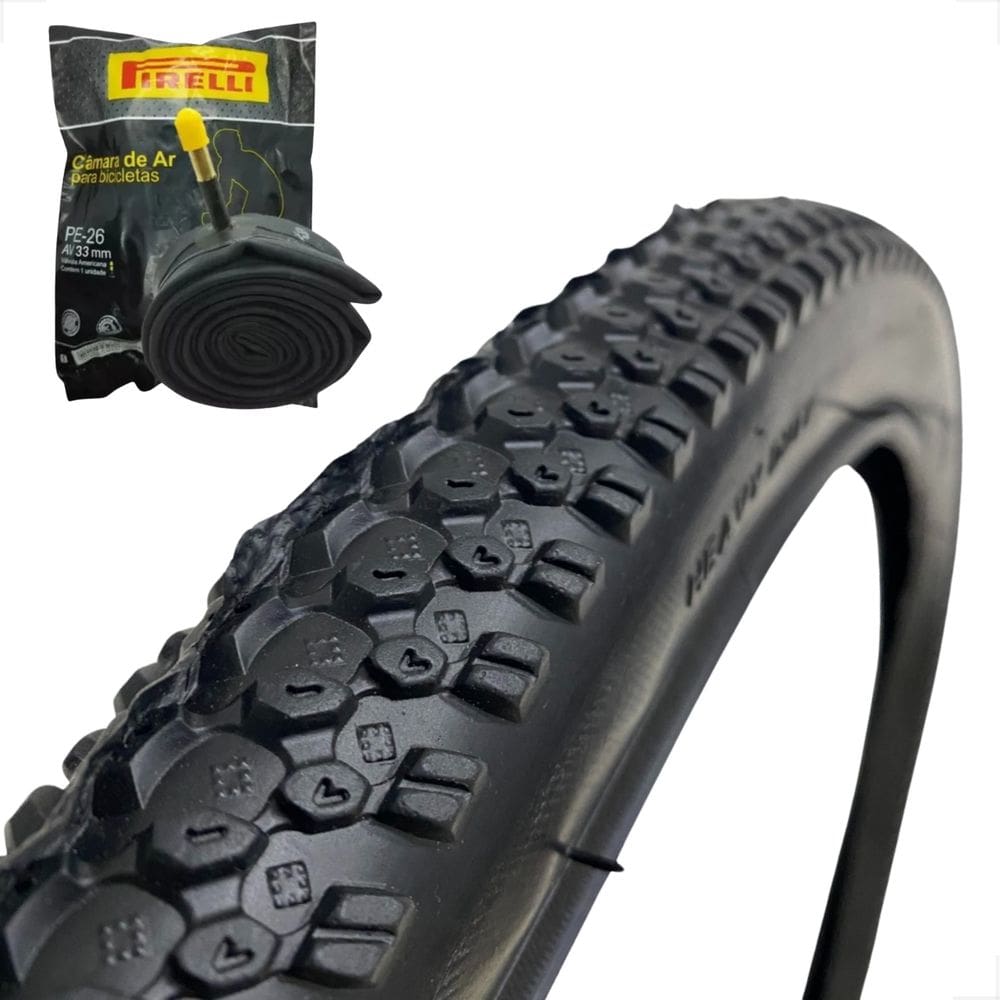 Pneu Bike Bicicleta Mtb Shiver Rocky Aro 26 x 1.95 Tipo Scorpion + camara de ar 26 Pirelli