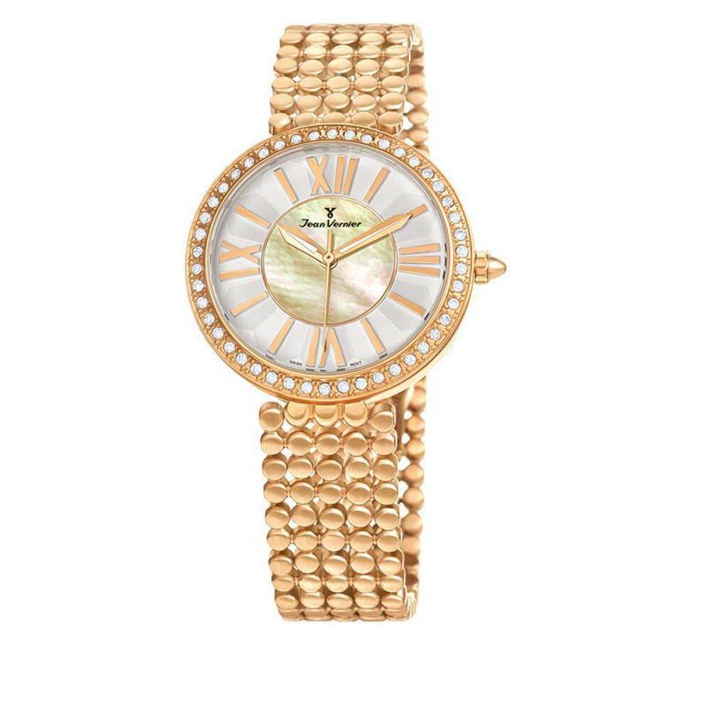 Relógio Pulso Jean Vernier Feminino Aço Rosegold Jv01322
