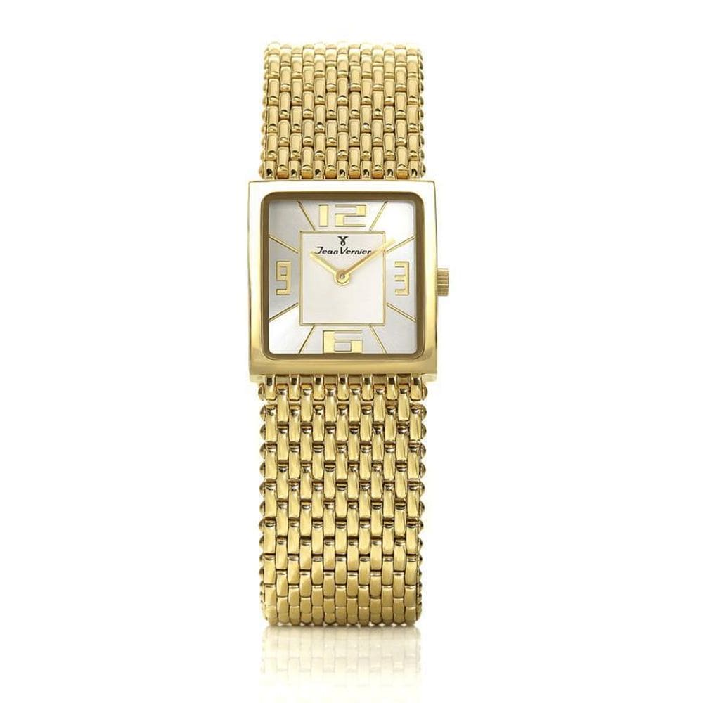 Relógio De Pulso Jean Vernier Analógico Dourado Jv00113