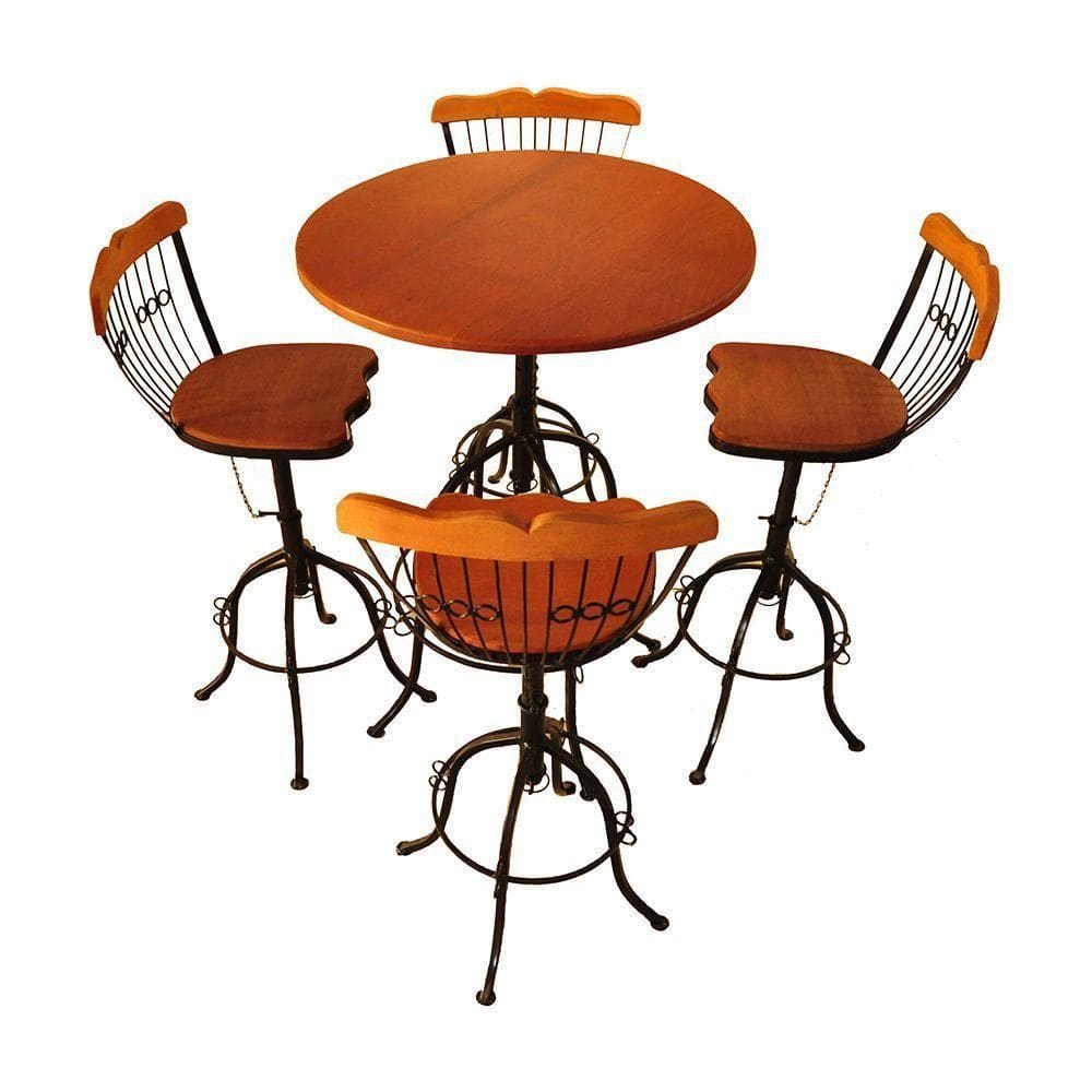 Mesa Bistrô 4 Lugares Ajustável Diâmetro 60 Cm