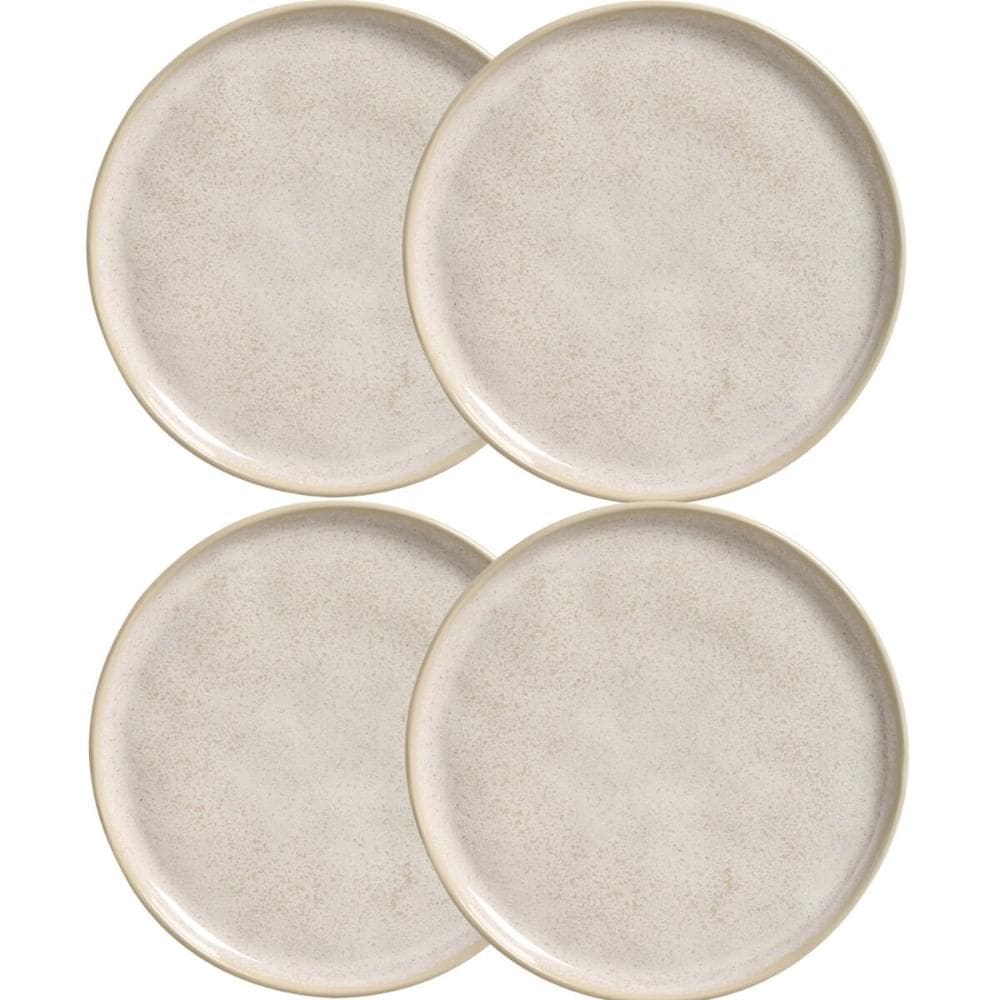 Jogo 4 Pratos para Sobremesa Bio Latte Porto Brasil Cerâmica 21cm Mesa Posta Brownie Mousse