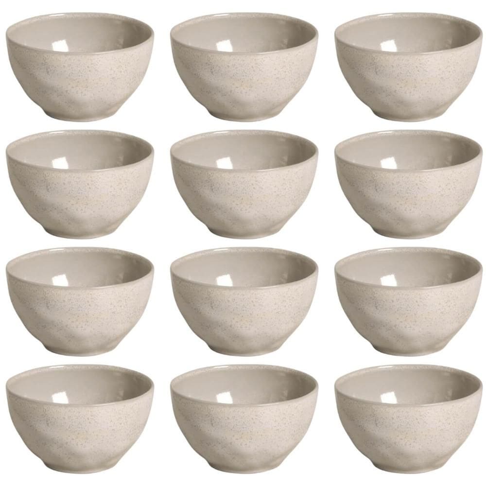 12 Bowls Cerâmica 558ml Off White Cumbuca Orgânica Latte Por