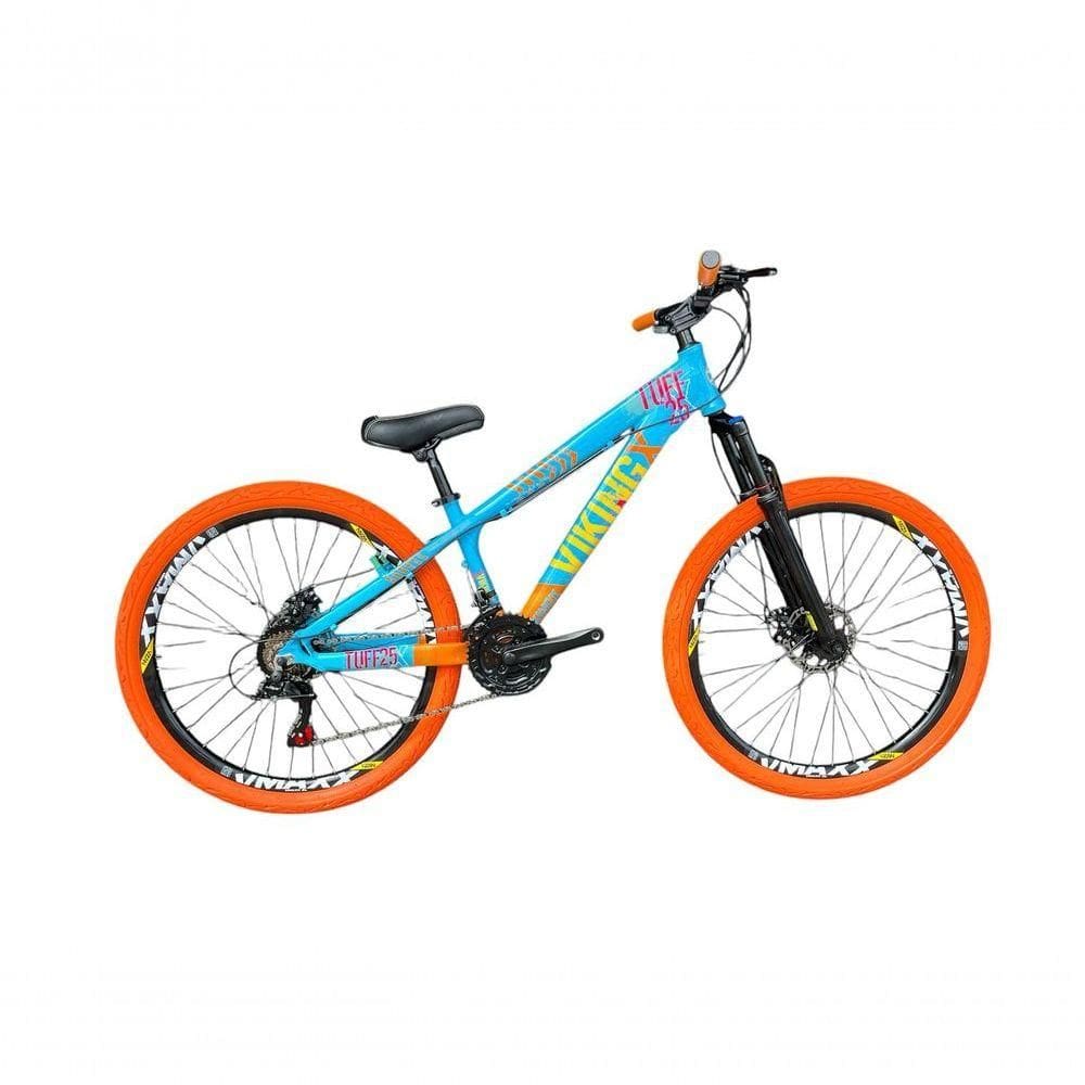 Bicicleta Viking Aro 26 Câmbio Importado 21v Vmaxx Pneu Laranja Azul/laranja