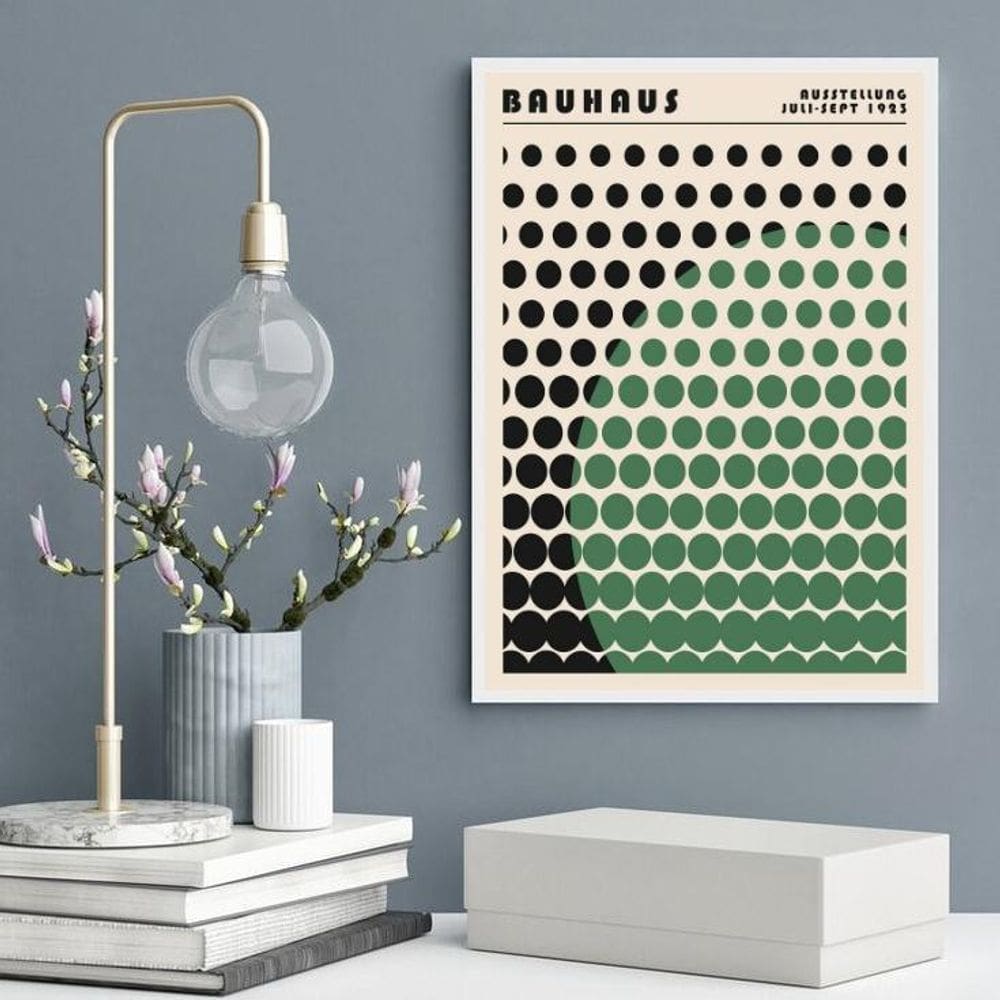 Quadro Bauhaus Green Vintage Graphic Poster 33X24Cm