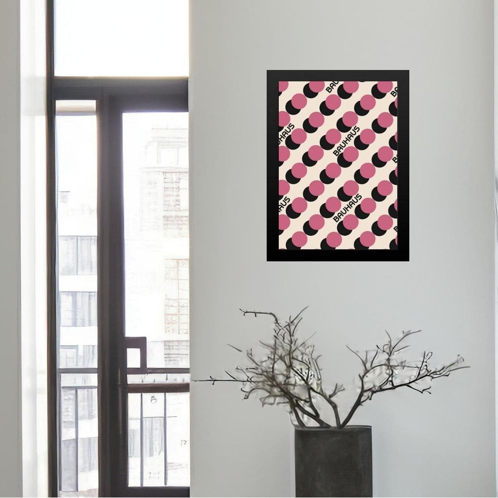 Quadro Bauhaus Pink- Scrolling Dots 33X24Cm