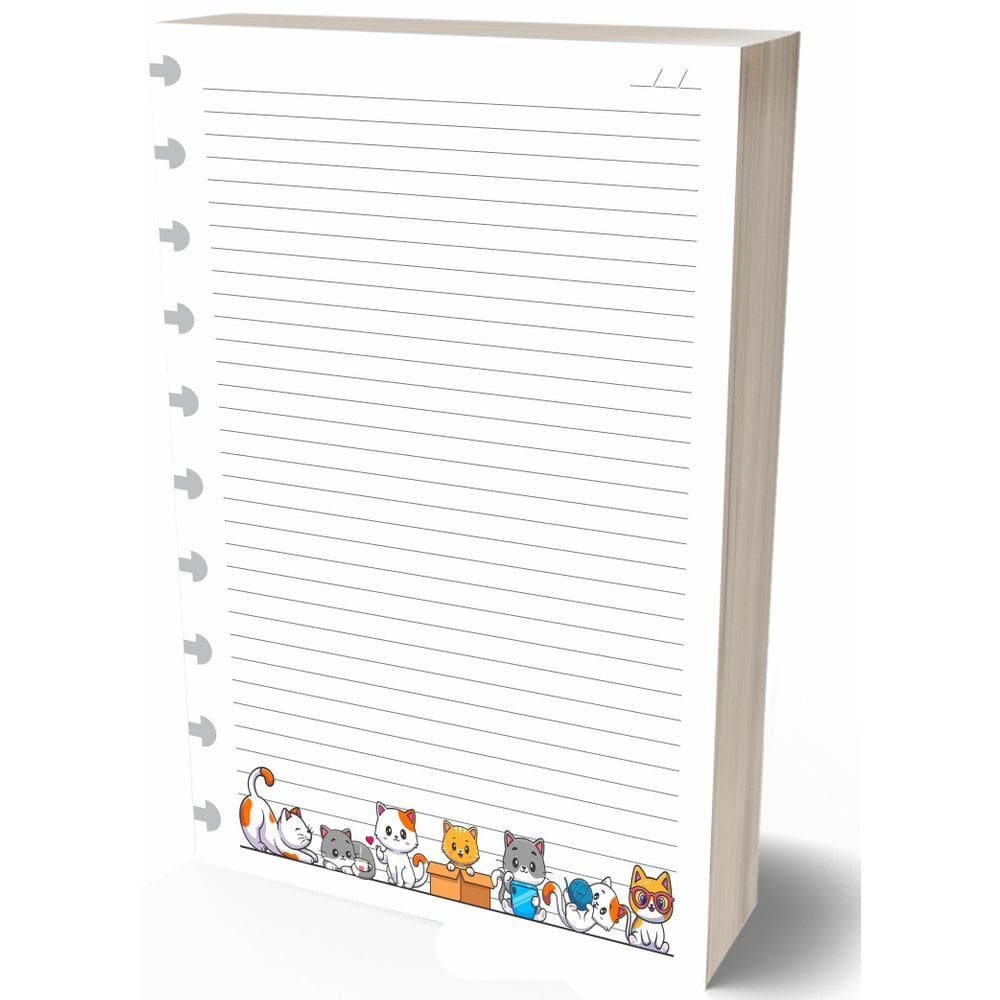 Refil Caderno De Discos B5 90G 10 Furos Gatinhos 100 Folhas