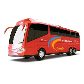 Miniatura Carrinho Ônibus Roma Bus Executivo Roda Livre Verm