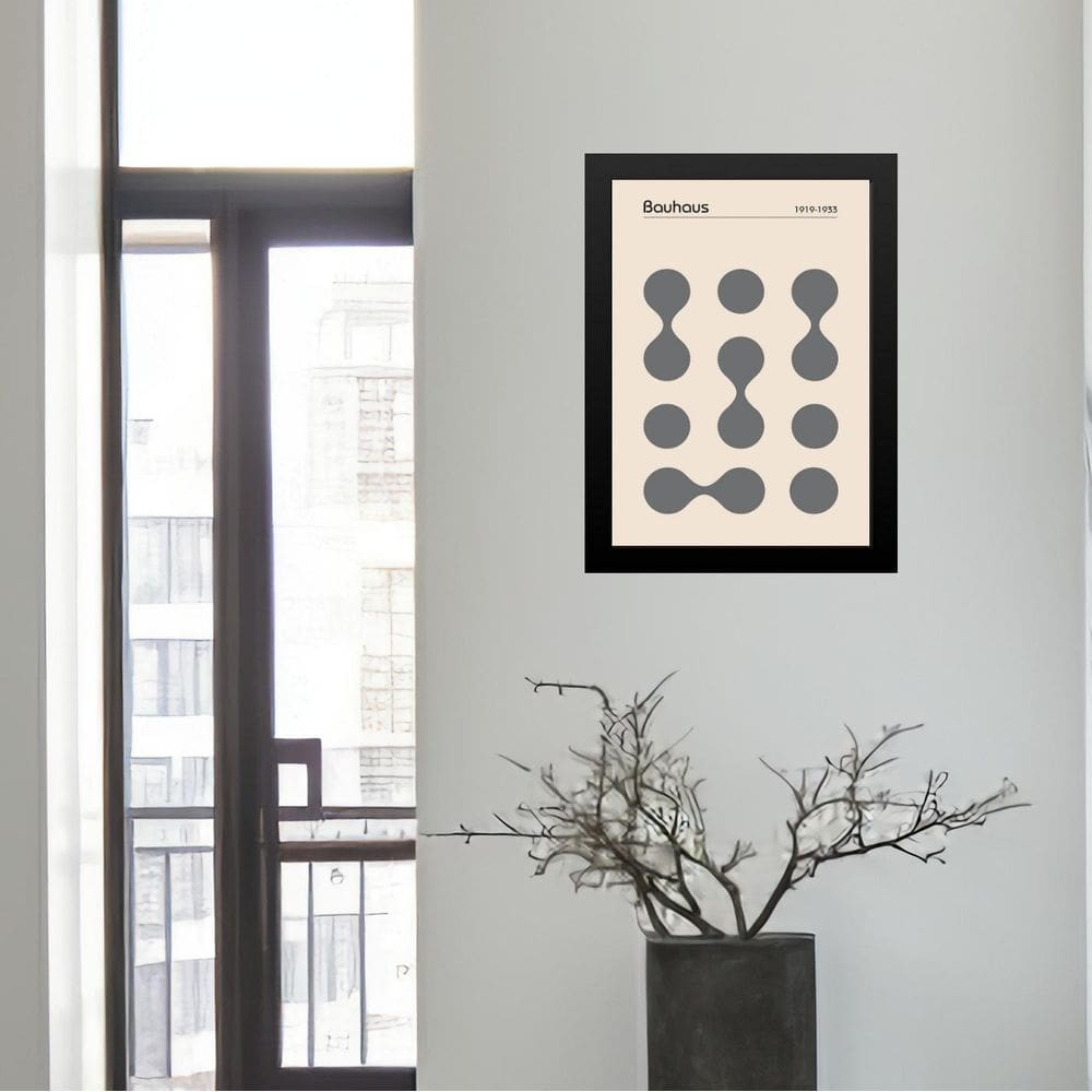 Quadro Bauhaus Grey Minimalist Graphic Poster 45X34Cm