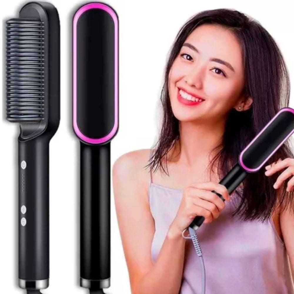 Escova Alisadora 3 Em 1 Cabelo Praticidade Total Barata
