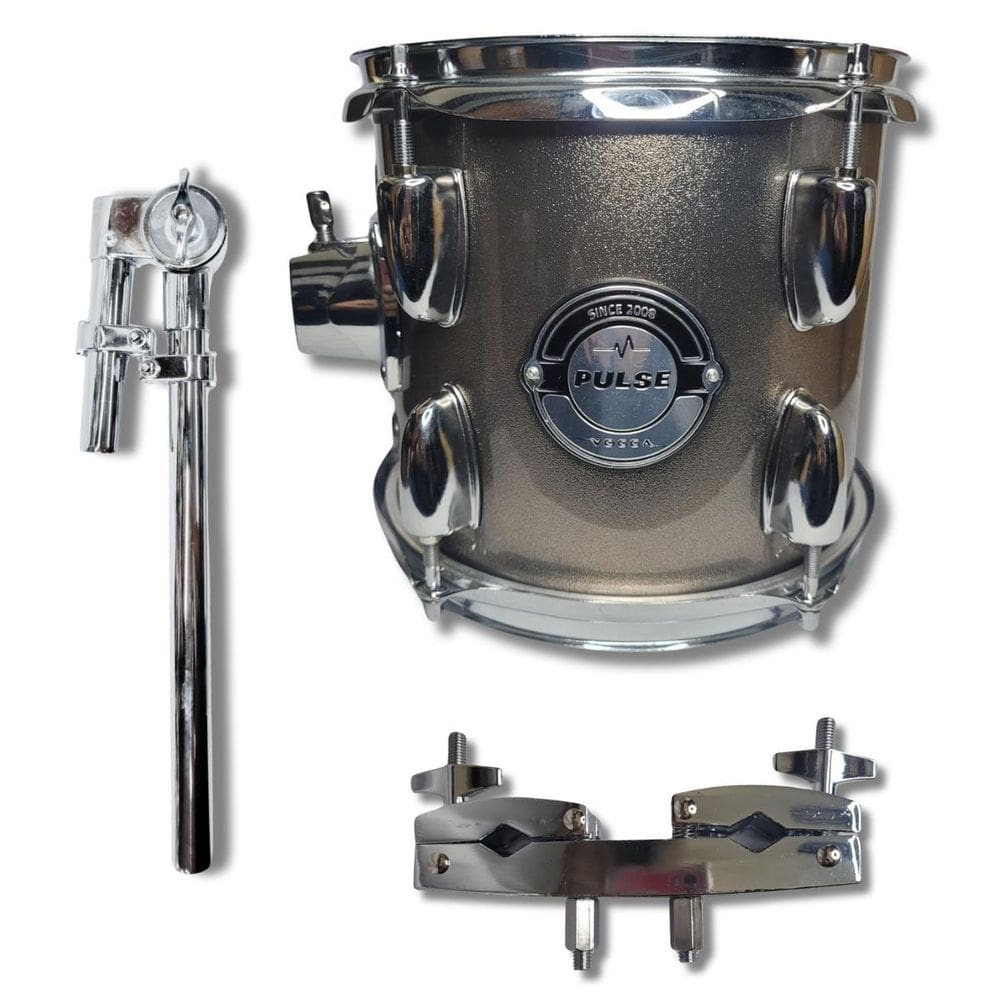 Tom 8 X 7 Com 5 Afinações + Clamp + Holder Prata Vogga