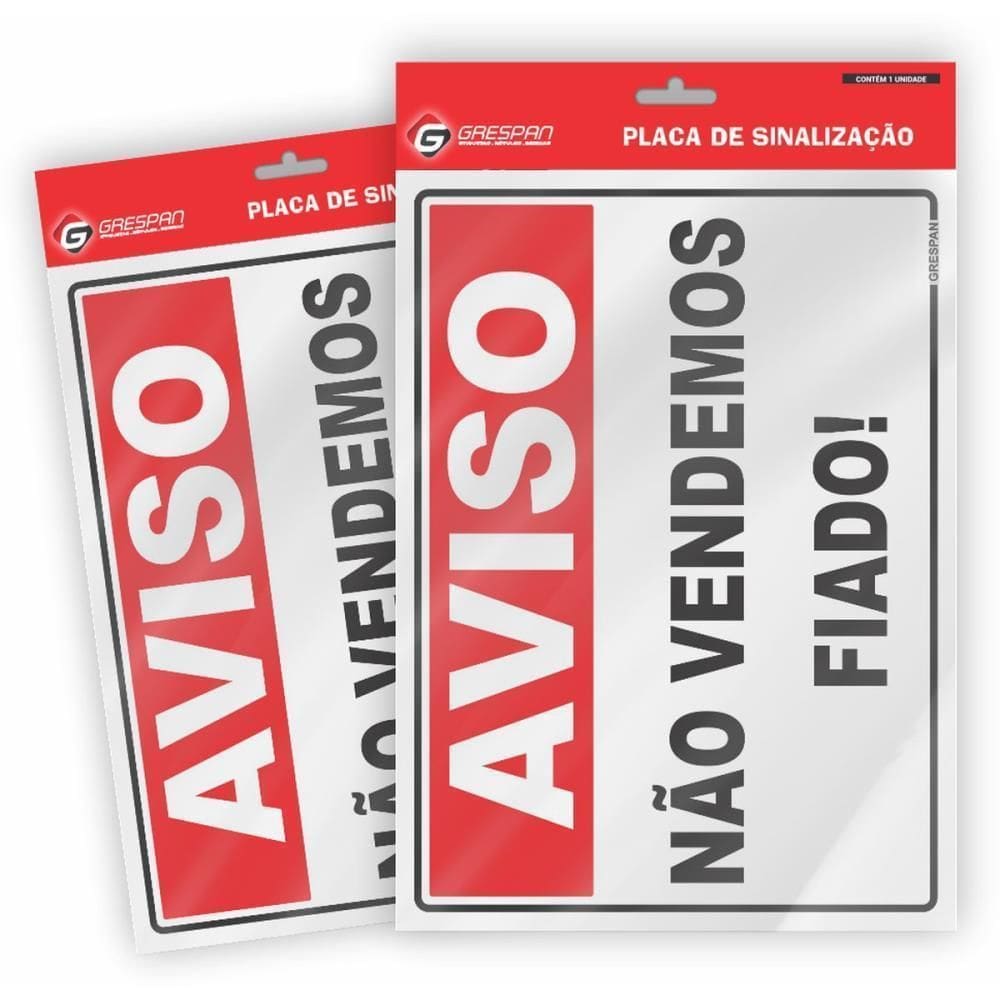 Placa De Sinalização Aviso Não Vendemos Fiado 15X20 05Unid