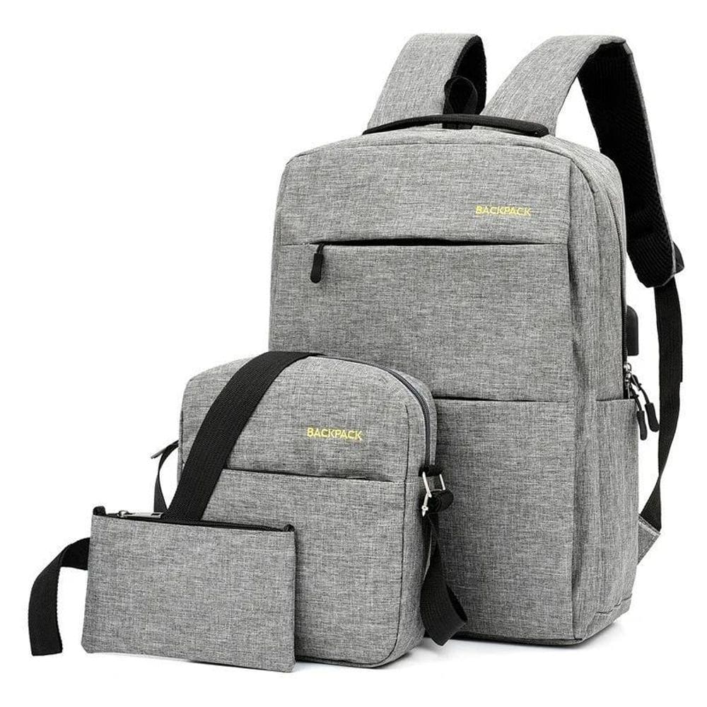 Kit Mochila Executiva Bolsa E Necessaire Escolar Faculdade