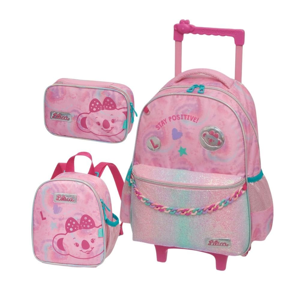 Kit Mochila De Rodas Lilica Ripilica Com Lancheira E Estojo