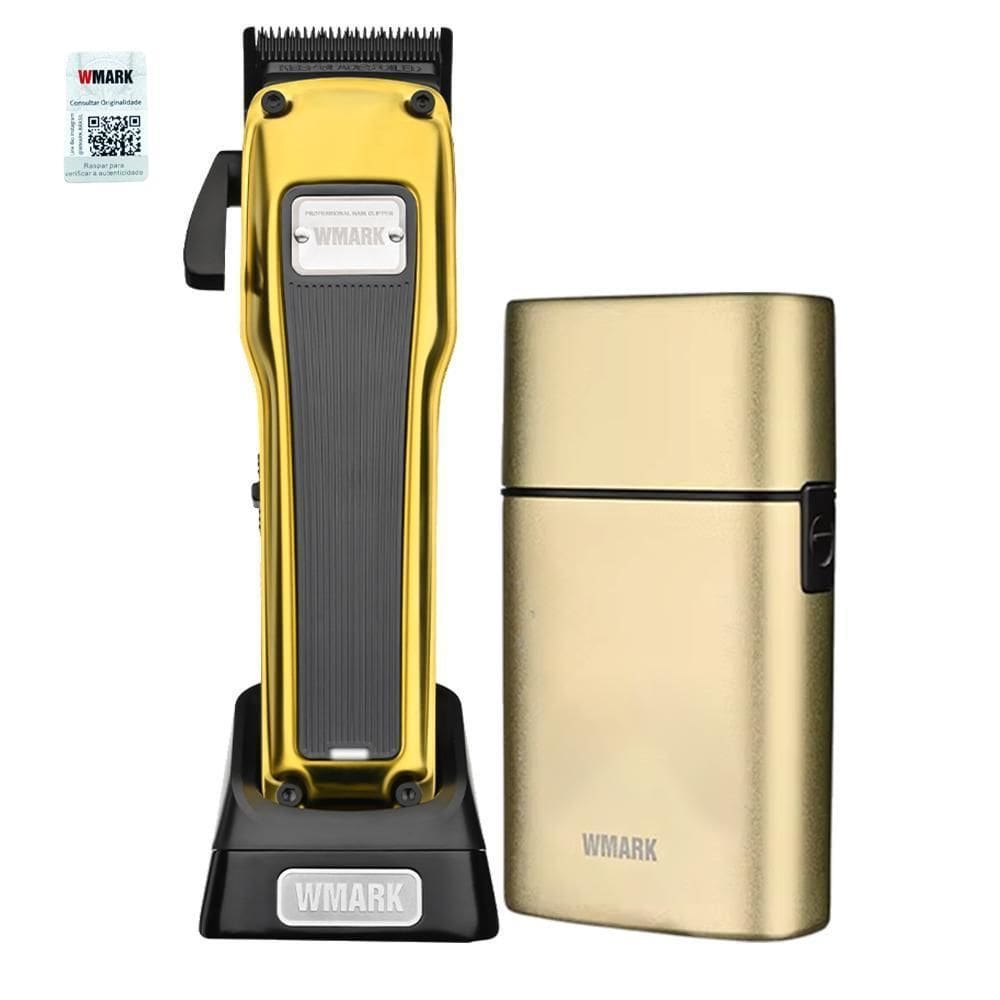 Kit 2 Maquina Wmark Corte Ng2053A + Shaver Ng998 Dourado