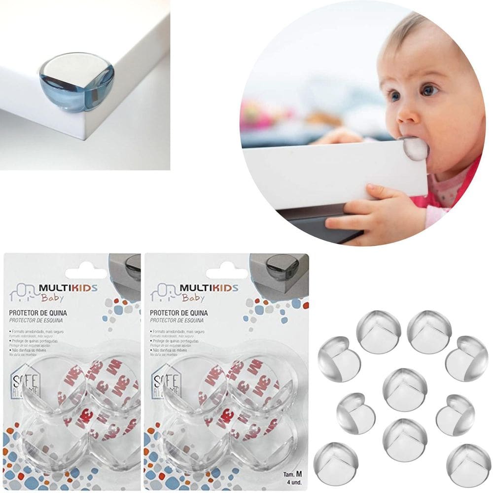 12 Protetor Quina Mesa Canto Segurança Para Bebê Multikids