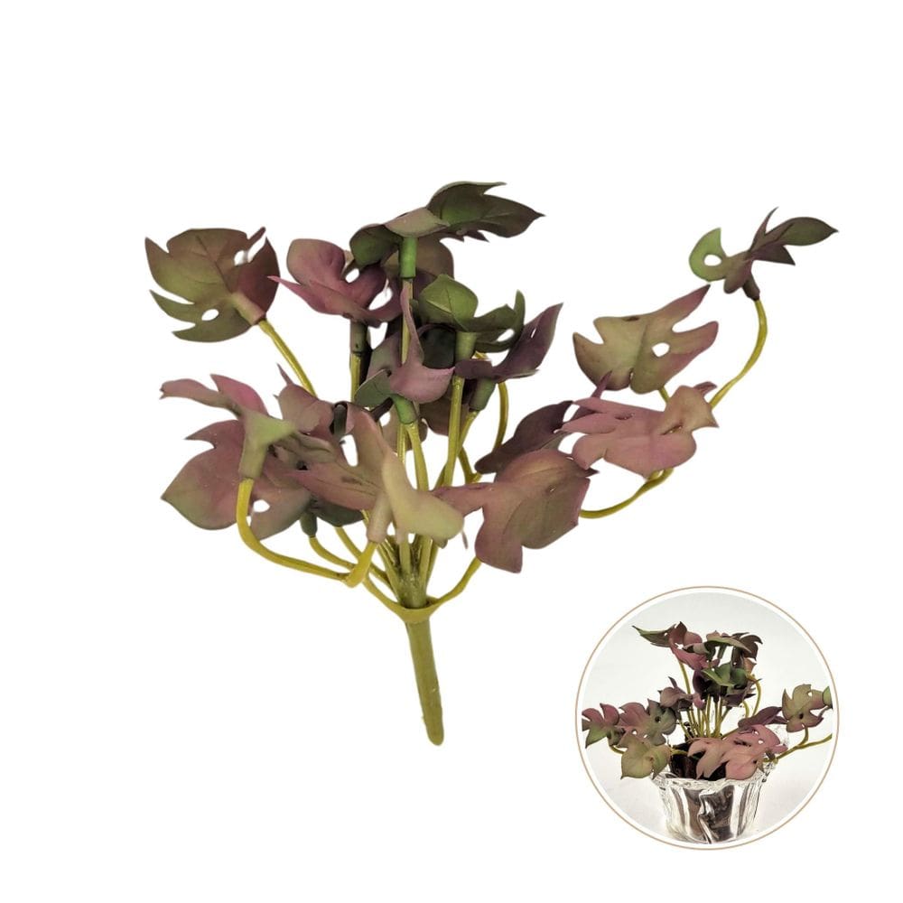 Suculenta Costela De Adão Roxa 15Cm Planta Artificial