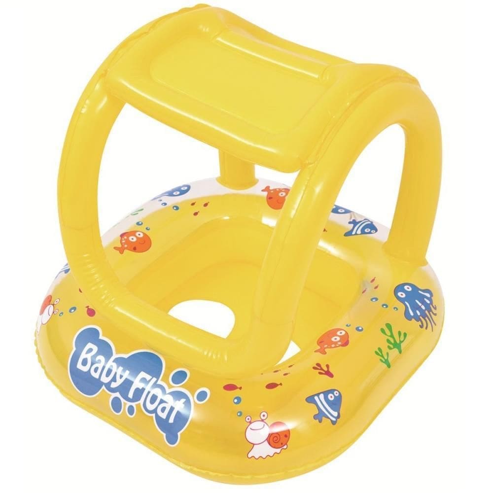 Bóia Inflável Bote Baby Float 15Kg 66X66 Amarelo - Bel